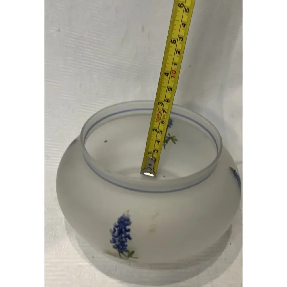 Viking USA‎ Frosted Glass Jar Bell Lid Floral Design Crystal